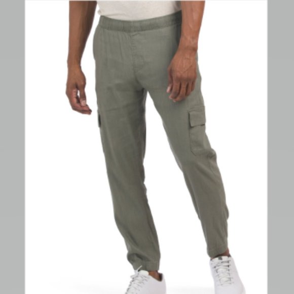 Onia Other - Onia Stretch Cargo Linen Jogger in Army Green